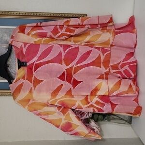 Ali Miles Artsy Vibrant Pullover Top Contemporay Large Career Formal Dressy